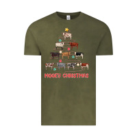 Vintage Olive mooey christmas Vintage Tee - MaliasSmallBusiness