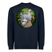 Navy brahma chicken christmas Heavyweight Sweatshirt - LillyAllenDesigns