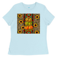 Baby Blue pumpkin Ladies Tee - JahusDesignShop