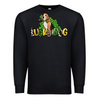 Black lucky dog St. Patrick's Premium Sweatshirt - HowdyJamesFarm