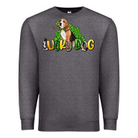 Charcoal Heather lucky dog St. Patrick's Premium Sweatshirt - HowdyJamesFarm