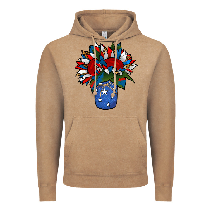 Patriotic Sunflower In A Jar Vintage Hoodie by Jasminsmagicworld | Teevron