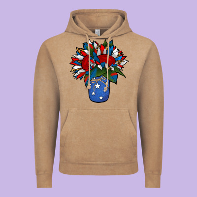 Patriotic Sunflower In A Jar Vintage Hoodie Designed By Jasminsmagicworld