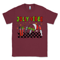 Burgundy jolly vibes Classic Tee - MaliasSmallBusiness