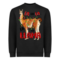 Black christmas llama Heavyweight Sweatshirt - LillyAllenDesigns