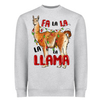 Heather Grey christmas llama Heavyweight Sweatshirt - LillyAllenDesigns