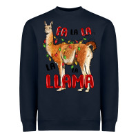 Navy christmas llama Heavyweight Sweatshirt - LillyAllenDesigns