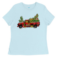 Baby Blue christmas truck Ladies Tee - JahusDesignShop