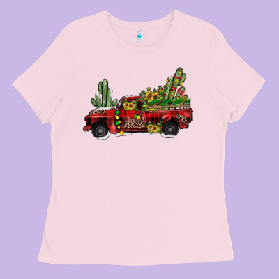 Christmas Truck Ladies Tee Designed By Jahusdesignshop