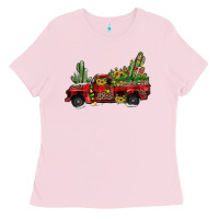 Bubblegum Pink christmas truck Ladies Tee - JahusDesignShop