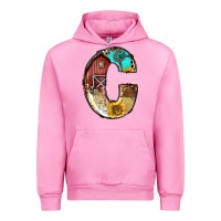 Fuchsia Pink farm life alphabet lowercase letters c Urban Hoodie - BundleAndBundleShop