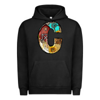 Pigment Black farm life alphabet lowercase letters c Urban Hoodie - BundleAndBundleShop