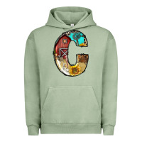 Pigment Oil Green farm life alphabet lowercase letters c Urban Hoodie - BundleAndBundleShop
