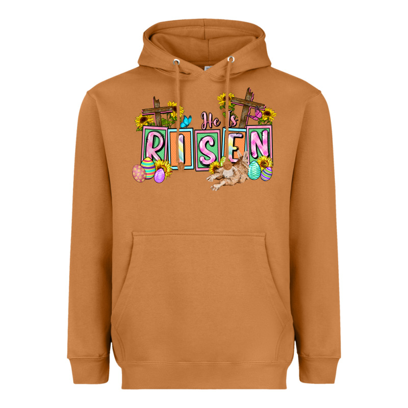 He Is Risen Easter  Easter Day Heavyweight Hoodie by CowGirlArtShop | Teevron