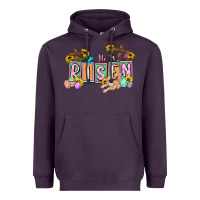 Plum He is risen Easter  Easter Day Heavyweight Hoodie - CowGirlArtShop