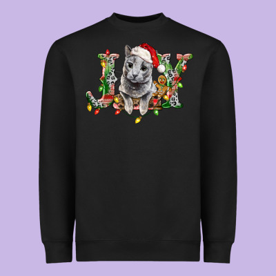 Russian Blue Cat Joy Heavyweight Sweatshirt Designed By Lillyallendesigns