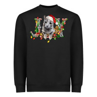 Black Russian Blue Cat Joy Heavyweight Sweatshirt - LillyAllenDesigns