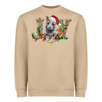 Mushroom Russian Blue Cat Joy Heavyweight Sweatshirt - LillyAllenDesigns