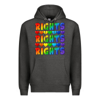 Charcoal Heather Rights rights rights pride Premium Hoodie - CowGirlArtShop