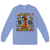Colony Blue celebrate 1865 juneteenth with black woman Long Sleeve Tee - LillyAllenDesigns
