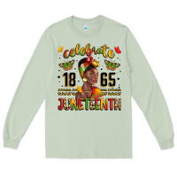 Matcha celebrate 1865 juneteenth with black woman Long Sleeve Tee - LillyAllenDesigns