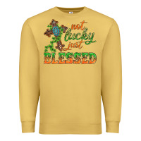 Antique Gold Not lucky just Blessed with Cross St. Patricks day Premium Sweatshirt - HowdyJamesFarm