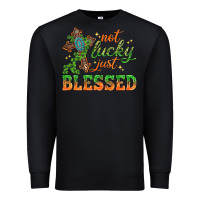 Black Not lucky just Blessed with Cross St. Patricks day Premium Sweatshirt - HowdyJamesFarm
