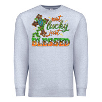 Heather Grey Not lucky just Blessed with Cross St. Patricks day Premium Sweatshirt - HowdyJamesFarm