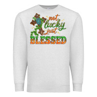 Oatmeal Heather Not lucky just Blessed with Cross St. Patricks day Premium Sweatshirt - HowdyJamesFarm