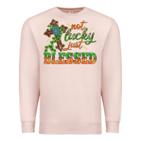 Pale Pink Not lucky just Blessed with Cross St. Patricks day Premium Sweatshirt - HowdyJamesFarm