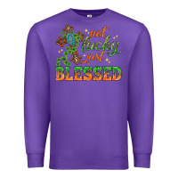 Purple Not lucky just Blessed with Cross St. Patricks day Premium Sweatshirt - HowdyJamesFarm