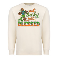 Sandshell Not lucky just Blessed with Cross St. Patricks day Premium Sweatshirt - HowdyJamesFarm