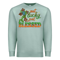 Seafoam Not lucky just Blessed with Cross St. Patricks day Premium Sweatshirt - HowdyJamesFarm