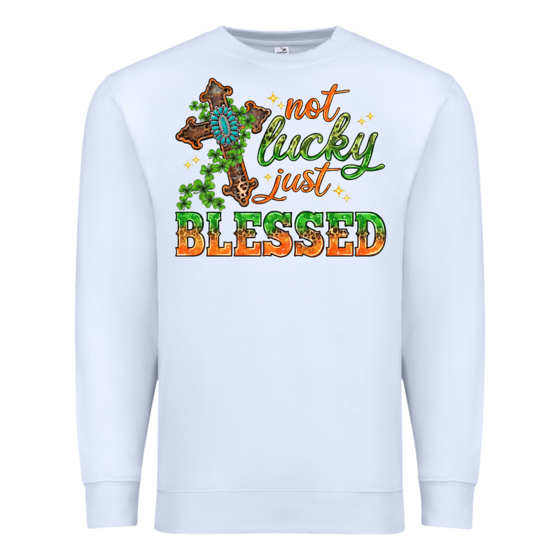 Not Lucky Just Blessed With Cross St. Patricks Day Premium Sweatshirt by HowdyJamesFarm | Teevron