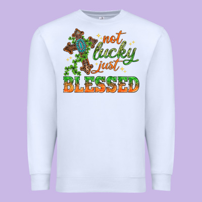 Not Lucky Just Blessed With Cross St. Patricks Day Premium Sweatshirt Designed By Howdyjamesfarm