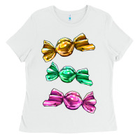 White colorful candies Ladies Tee - AdoDesignShop