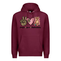 Burgundy peace love chihuahua Premium Hoodie - JahusDesignShop