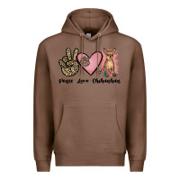 Chestnut peace love chihuahua Premium Hoodie - JahusDesignShop