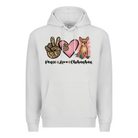 Dove Grey peace love chihuahua Premium Hoodie - JahusDesignShop