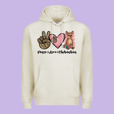 Peace Love Chihuahua Premium Hoodie Designed By Jahusdesignshop