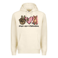 Tofu peace love chihuahua Premium Hoodie - JahusDesignShop