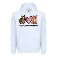 White peace love chihuahua Premium Hoodie - JahusDesignShop