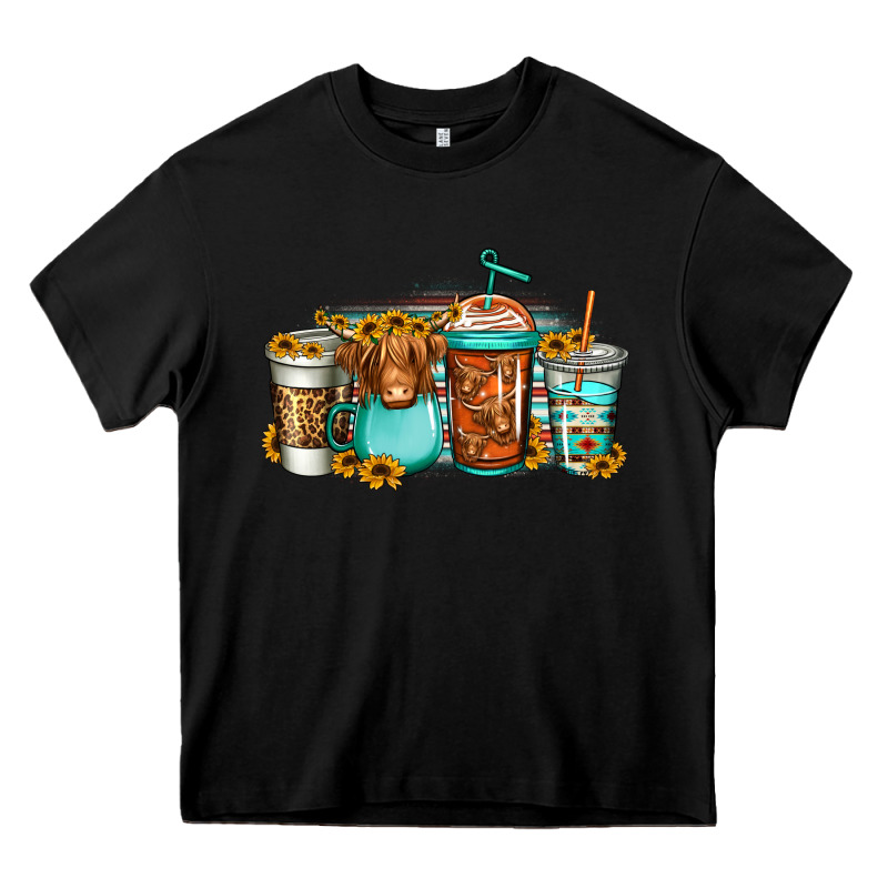 Longhaired Cow Coffee Cups Heavy Core Tee by Jasminsmagicworld | Teevron