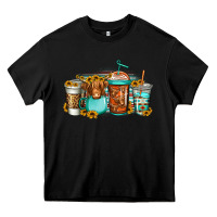 Black longhaired cow coffee cups Heavy Core Tee - Jasminsmagicworld