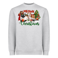 Heather Grey siamese cat meowy christmas Heavyweight Sweatshirt - LillyAllenDesigns