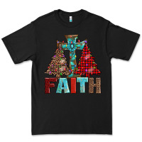 Black cross and christmas trees Premium Tee - AdoDesignShop