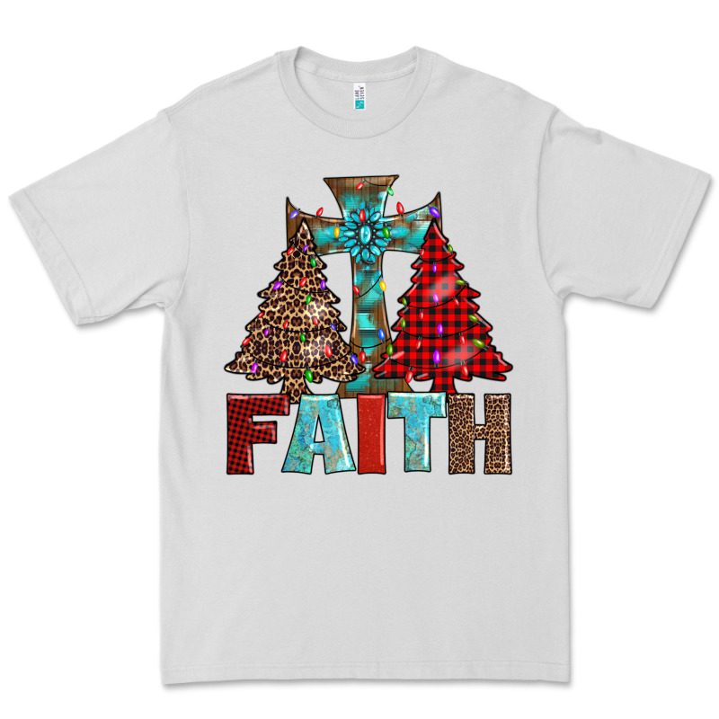 Cross And Christmas Trees Premium Tee by AdoDesignShop | Teevron