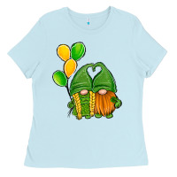 Baby Blue St Patrick's Day Gnomes Ladies Tee - Jasminsmagicworld