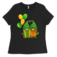 Black St Patrick's Day Gnomes Ladies Tee - Jasminsmagicworld