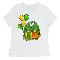 White St Patrick's Day Gnomes Ladies Tee - Jasminsmagicworld